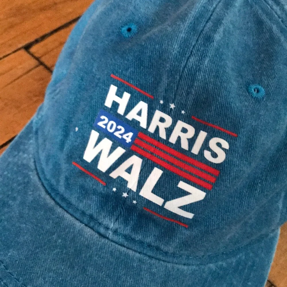 Harris Walz 2024 Campaign Blue Cotton‎ Baseball Cap Adjustable Hat Logo